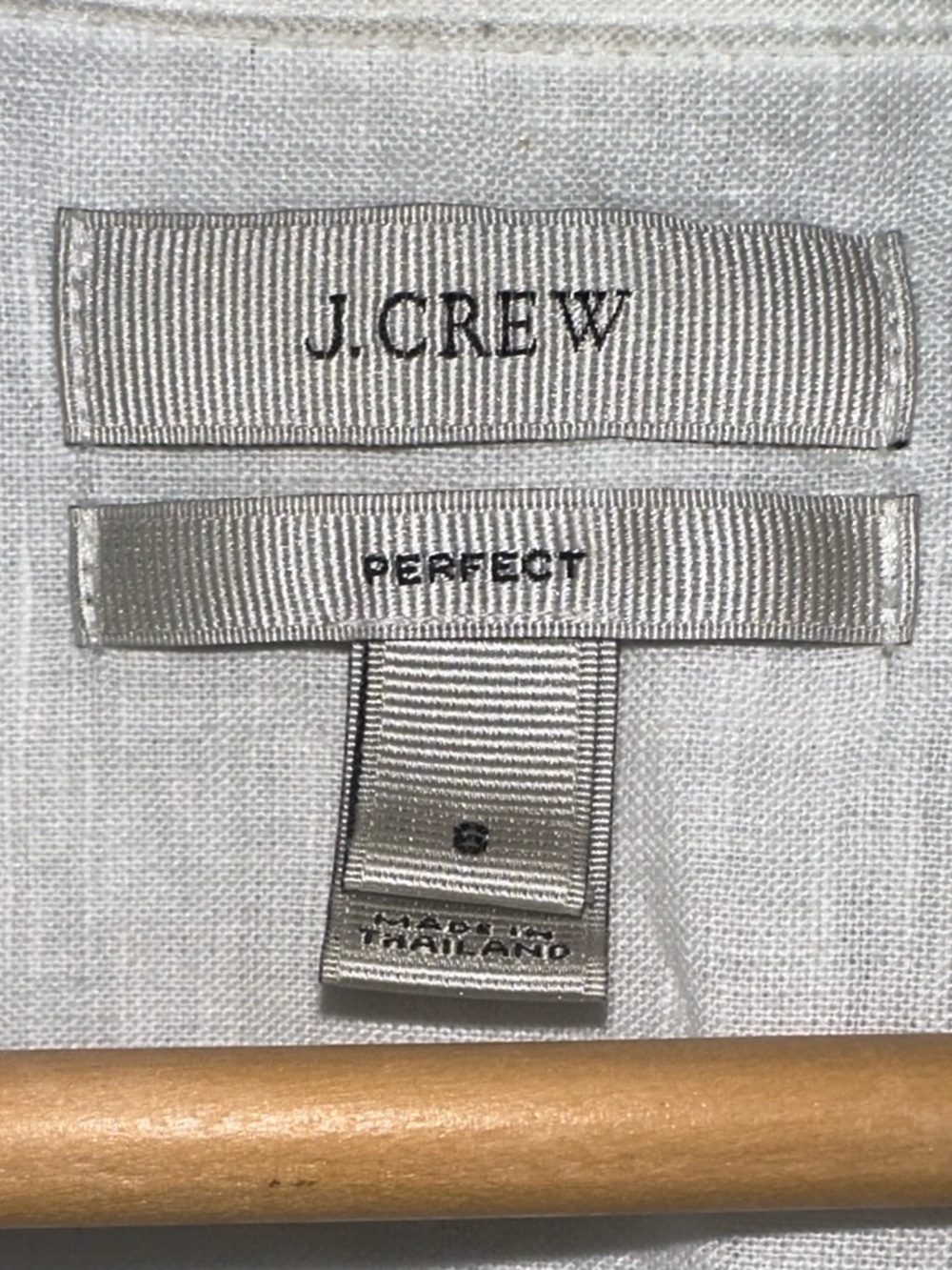 JCREW “Perfect” Shirt 100% Linen  Button Down Shirt White Women’s Size 6 - Picture 6 of 6